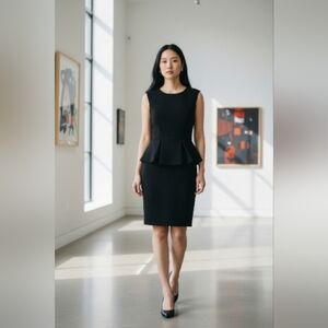 Bisou Bisou Black Peplum Mini Dress